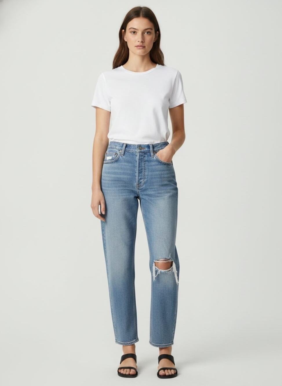 RE/DONE 90s High Rise Loose Jeans — Light Blue — 29